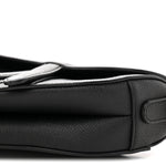 Grained Calfskin Mini Saddle Bag Black
