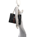 Calfskin Large Rajah Chain Tote Black