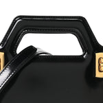 Brushed Calfskin North South Wanda Top Handle Bag Black