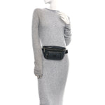 GG Supreme Monogram Textured Calfskin Retro Interlocking G Belt Bag Black
