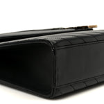 Smooth Calfskin Matelasse Chevron Large Monogram Satchel Black