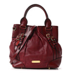 Lambskin Whipstitch Medium Tote Burgundy