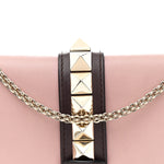 Vitello Tri-Color Medium Glam Lock Rockstud Flap Rubin Water Rose Marine