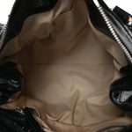 Crinkled Patent Medium Paddington Satchel Black