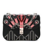 Vitello Loveblade Embellished Chain Flap Bag Black Multicolor