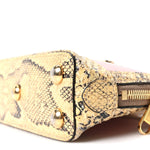 Snakeskin Boarded Plutone Calfskin Mini Horsebit 1955 Top Handle Bag Wild Rose Beige