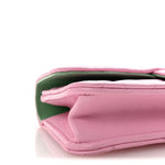 Lambskin Quilted Flap Phone Holder With Chain Lilac Light Green