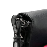Saffiano Striped Mini Diag Binder Clip Bag Black White Indus