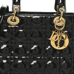 Patent Cannage Medium Lady Dior Black