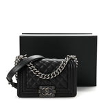Caviar Quilted Small Boy Flap Black