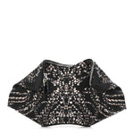 Silk Dandelion Print De Manta Clutch Black
