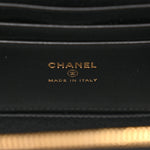 Lambskin Enamel Quilted Small Coco Hearts Vanity Case With Chain Black