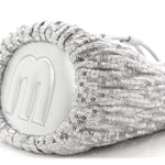 Paillettes Mate Bucket Bag Argento