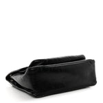 Crinkled Calfskin Monogram Medium Niki Chain Satchel Black