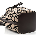 Toile Iconographe Nappa Mini Vlogo Signature Bucket Bag Naturale Black Fondant