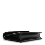Grain De Poudre Matelasse Chevron Monogram Envelope Chain Wallet Black