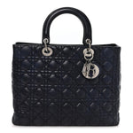Lambskin Cannage Large Lady Dior Royal Blue