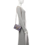 Shiny Lambskin Quilted Mini Pearl Logo Flap Light Purple