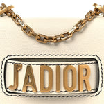 Grained Calfskin Mini J'Adior Chain Flap Bag Latte