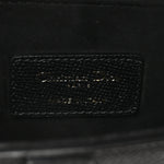 Grained Calfskin Mini Saddle Bag With Strap Black