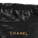 Shiny Calfskin Quilted Small Chanel 22 Black