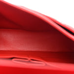 Caviar Quilted Medium Double Flap Red
