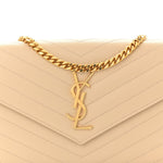Grain De Poudre Matelasse Chevron Monogram Chain Wallet Nude Powder
