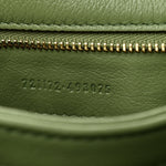Roxy Calfskin Web Medium Blondie Top Handle Shoulder Flap Bag Salamander Green