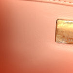 Lambskin Quilted Mini Pearl Crush Flap Light Orange