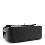 Lambskin Quilted Mini Rectangular Flap Black