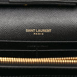 Grain De Poudre Matelasse Chevron Monogram Chain Wallet Black
