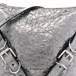 Metallic Calfskin Small Voyou Bag Silver