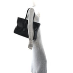 Grained Calfskin Large Star Tote Black