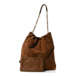 Suede Monogram Large Jamie Pochon Caramel Cognac