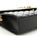 Grain De Poudre Textured Mixed Matelasse Triquilt Medium Monogram Satchel Black