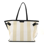 Canvas Striped Days Tote Resin White