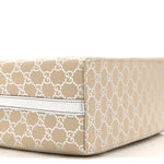 GG Supreme Monogram Emblem Medium Tote Bag  Beige Silver