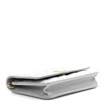 Caviar Quilted Textured CC Wallet On Chain WOC Grey