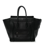 Drummed Calfskin Mini Luggage Black