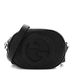 Sakai Be Green Calfskin Diagonal Stitched Mini Blondie Shoulder Bag Black