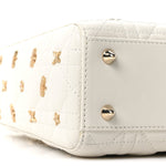 Lambskin Cannage Butterfly Studs Small Lady Dior White