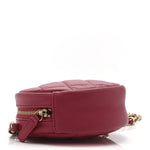 Lambskin Quilted Round Clutch With Chain Pink