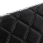 Lambskin Quilted Golden Class Wallet on Chain WOC Black