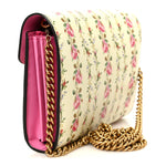Calfskin Floral Print Mini Dionysus Chain Wallet Ivory Pink