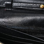 Grain De Poudre Matelasse Chevron Monogram Chain Wallet Black