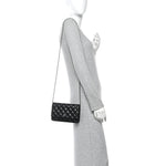 Caviar Quilted Wallet on Chain WOC Black