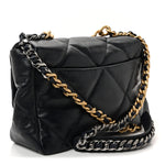 Goatskin Quilted Large Chanel 19 Flap Navy Blue
