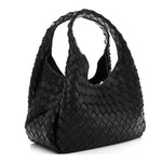 Nappa Intrecciato Small Campana Shoulder Bag Black