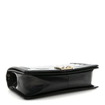 Iridescent Glazed Calfskin Quilted New Medium Boy Flap Black