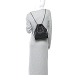 Aged Calfskin Quilted Small Gabrielle Backpack Black